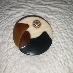 Lea Stein Genuine Brooch. Exotic Bird Signed In a gorgeous colorway Paris